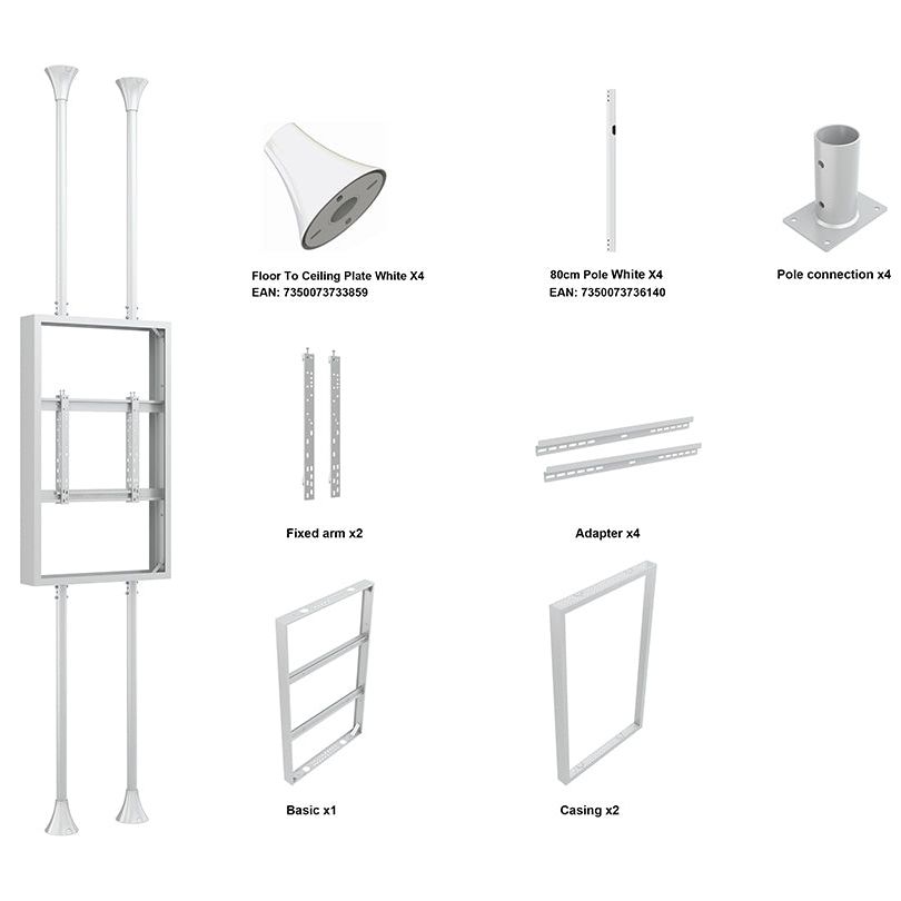 Multibrackets M Pro Series Enclosure Floor to Ceiling Mount B2B 55" Medium White