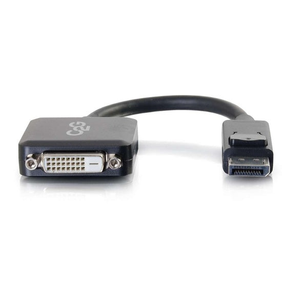 C2G 8in DisplayPort™ Male to Single Link DVI-D Female Adapter Converter - Black