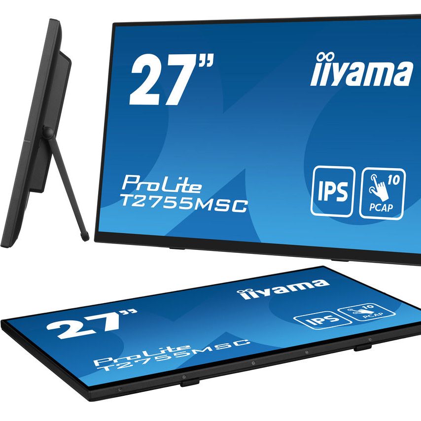 iiyama ProLite T2755MSC-B1 computer monitor 68.6 cm (27") 1920 x 1080 pixels Full HD LED Touchscreen Tabletop Black