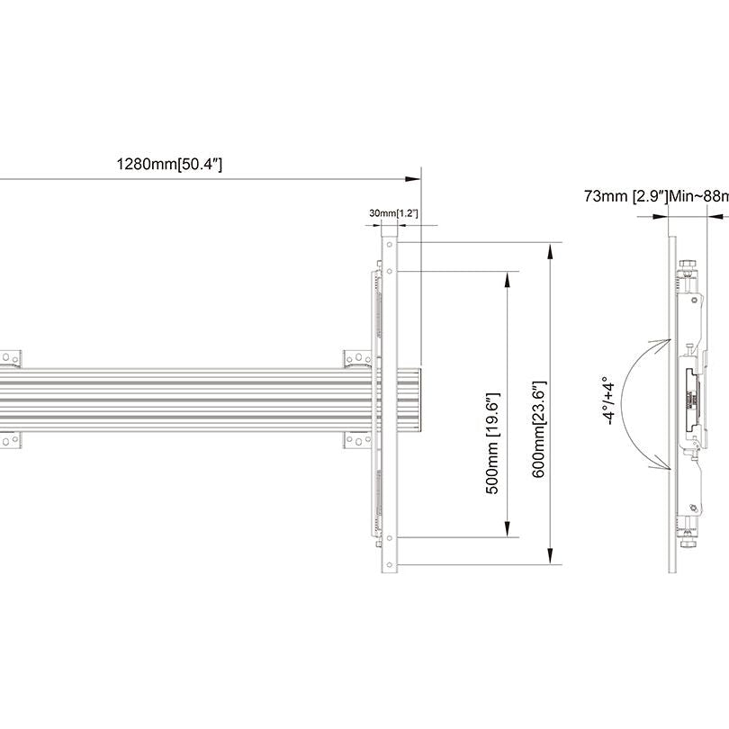 Multibrackets M Wallmount Pro MBW1U 1000 Micro Adjustable