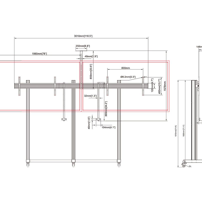 Multibrackets M Pro Series - Collaboration Floorstand Side by Side 90"