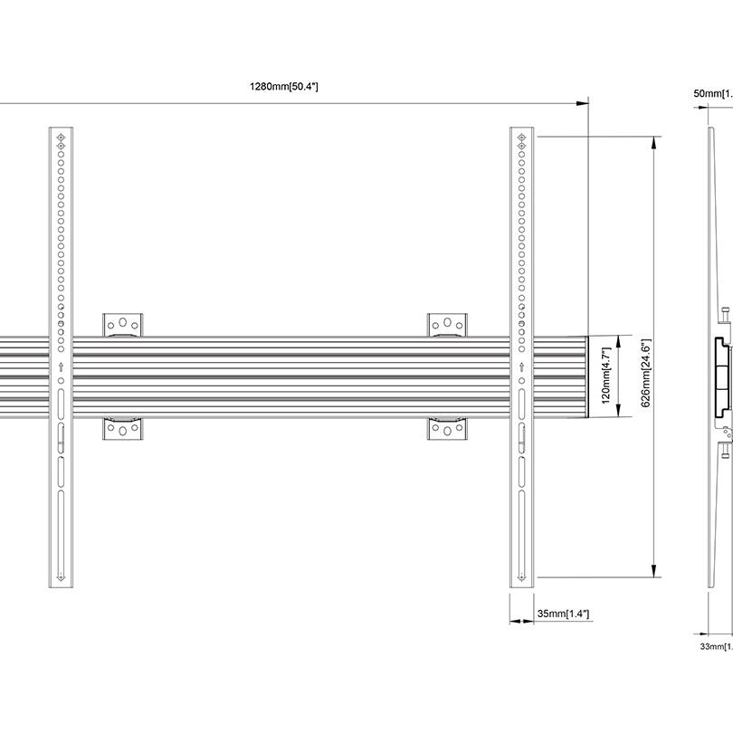 Multibrackets M Wallmount Pro MBW1U 1000 Fixed Black