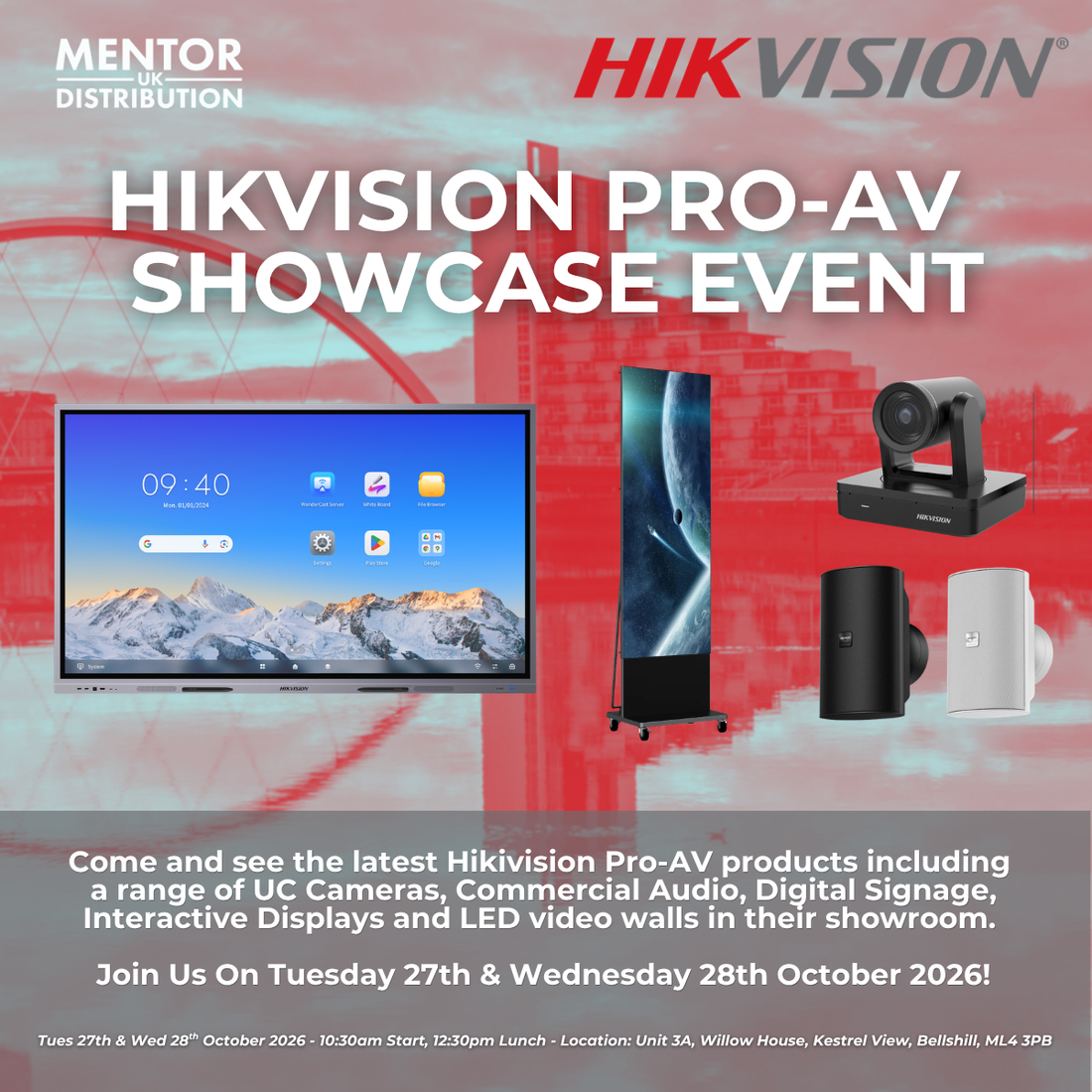 Hikvision & Mentor Pro-AV Showcase Event in Glasgow - 27th & 28th October 2026