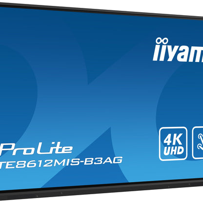 iiyama TE8612MIS-B3AG Signage Display Kiosk design 2.18 m (86") LCD Wi-Fi 400 cd/m² 4K Ultra HD Black Touchscreen Built-in processor Android 11 24/7