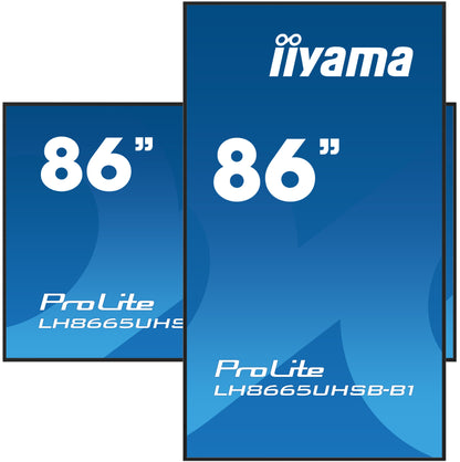 iiyama LH8665UHSB-B1 Signage Display Kiosk design 2.18 m (86") LED Wi-Fi 800 cd/m² 4K Ultra HD Black Built-in processor Android 11 24/7