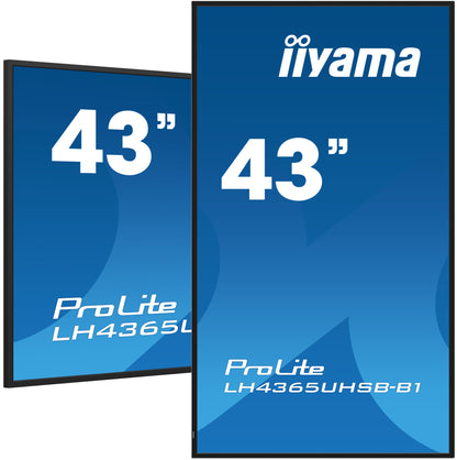 iiyama LH4365UHSB-B1 Signage Display Kiosk design 108 cm (42.5") LED Wi-Fi 800 cd/m² 4K Ultra HD Black Built-in processor Android 11 24/7