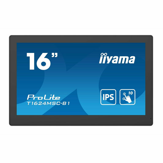 iiyama ProLite T1624MSC-B1 15.6” Full HD 10pt PCAP Touch Screen with Integrated Media Player and Kick Stand