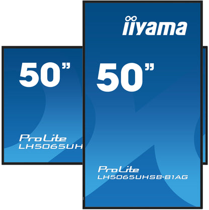 iiyama LH5065UHSB-B1AG Signage Display Digital signage flat panel 125.7 cm (49.5") LCD Wi-Fi 800 cd/m² 4K Ultra HD Black Built-in processor Android 11 24/7