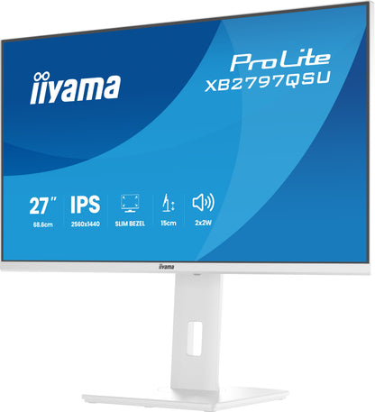iiyama ProLite XB2797QSU-W1 computer monitor 68.6 cm (27") 2560 x 1440 pixels Quad HD LED White