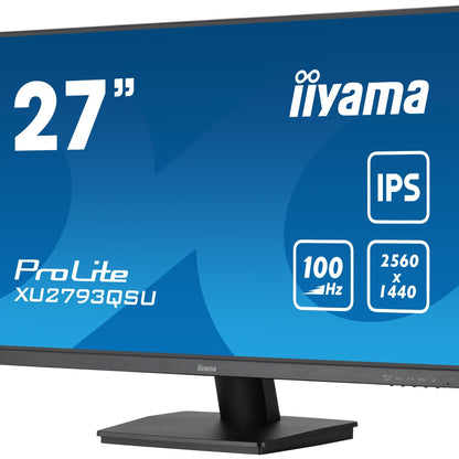 iiyama ProLite XU2793QSU-B7 LED display 68.6 cm (27") 2560 x 1440 pixels Wide Quad HD Black