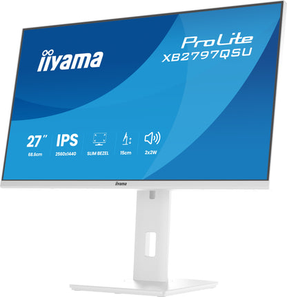 iiyama ProLite XB2797QSU-W1 computer monitor 68.6 cm (27") 2560 x 1440 pixels Quad HD LED White