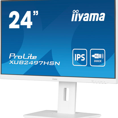 iiyama ProLite XUB2497HSN-W2 24" Full HD LED Desktop Monitor with USB-C Hub & RJ45 Port