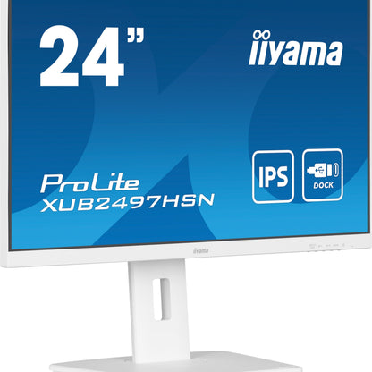 iiyama ProLite XUB2497HSN-W2 24" Full HD LED Desktop Monitor with USB-C Hub & RJ45 Port