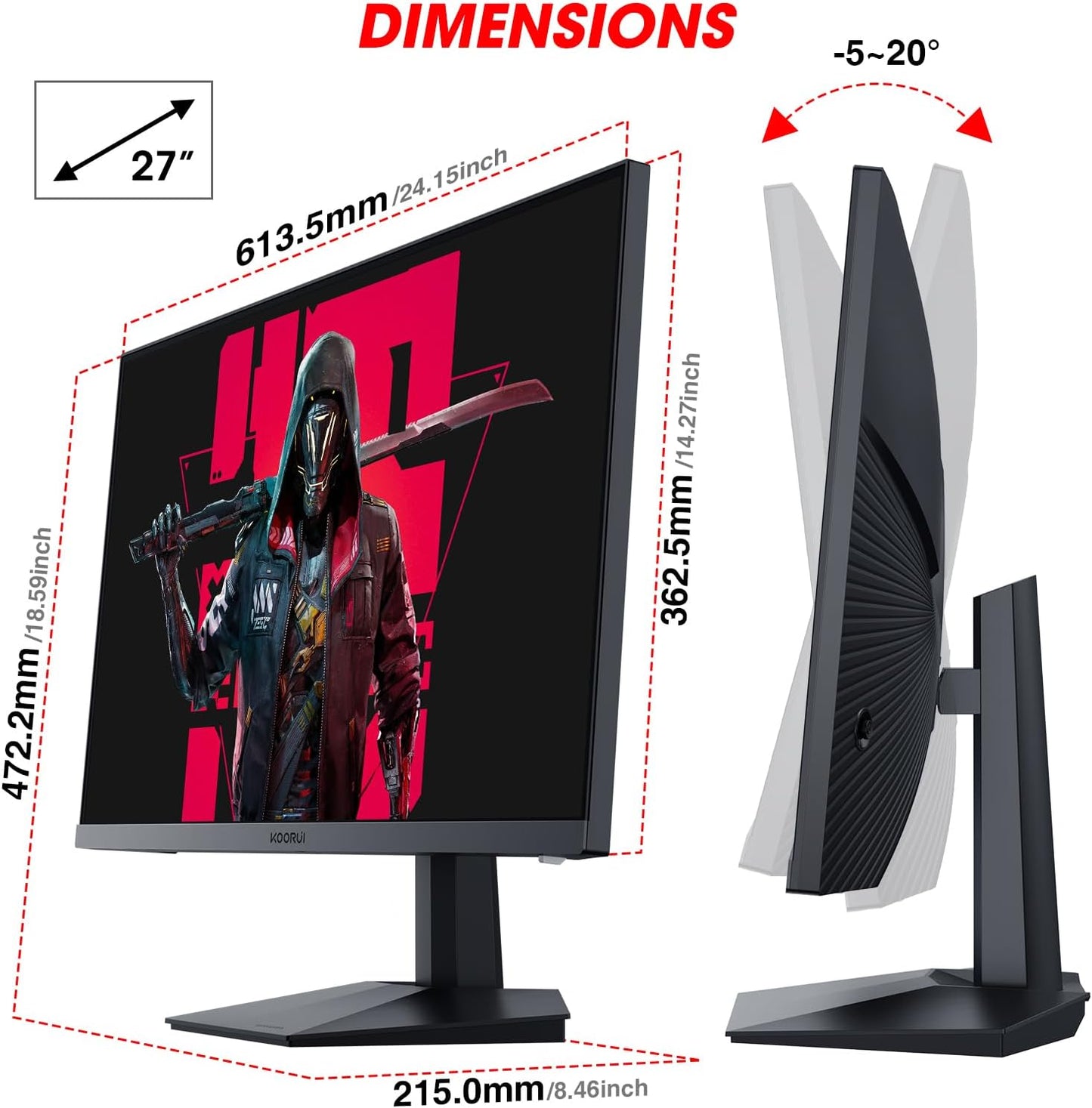 Koorui GN07 27" IPS 170Hz 1m Gaming Monitor