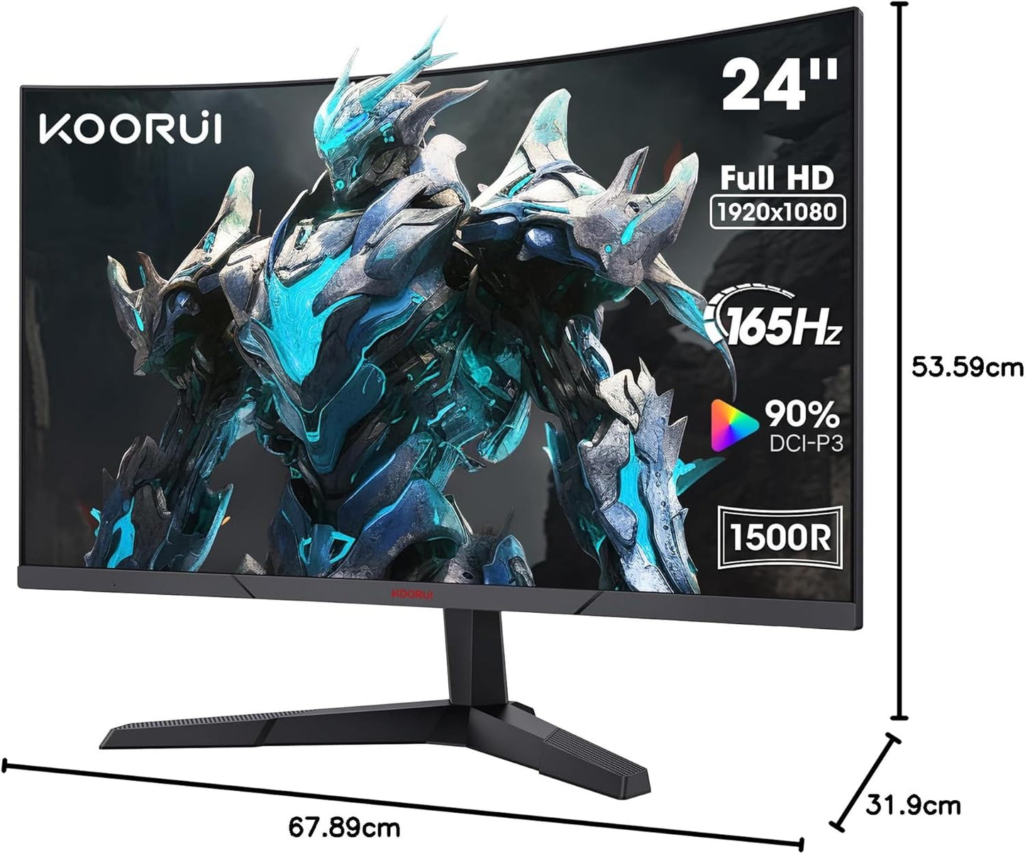 Koorui 24E6CA 24" Curved VA 165Hz 1ms FHD 1500R Gaming Monitor