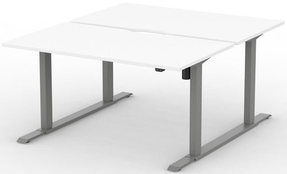 Formetiq B/H1B48S Alto 1 Back-To-Back Height Adjustable Desk with Scoop - (w) 1400 x (d) 800mm