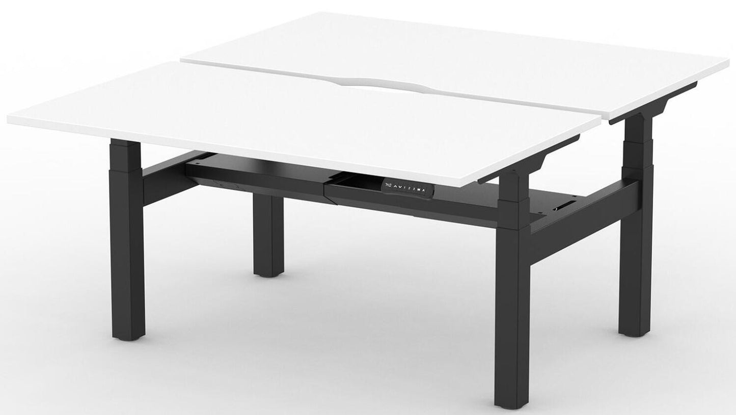 Formetiq B/H2B28S Alto 2 Back-To-Back Height Adjustable Desk with Scoop - (w) 1200 x (d) 800mm