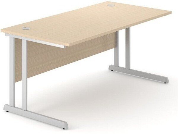 Narbutas DCA161-D2M Optima C Cantilever Straight Desk 1600Wx800Dx720H OAK top and Silver frame