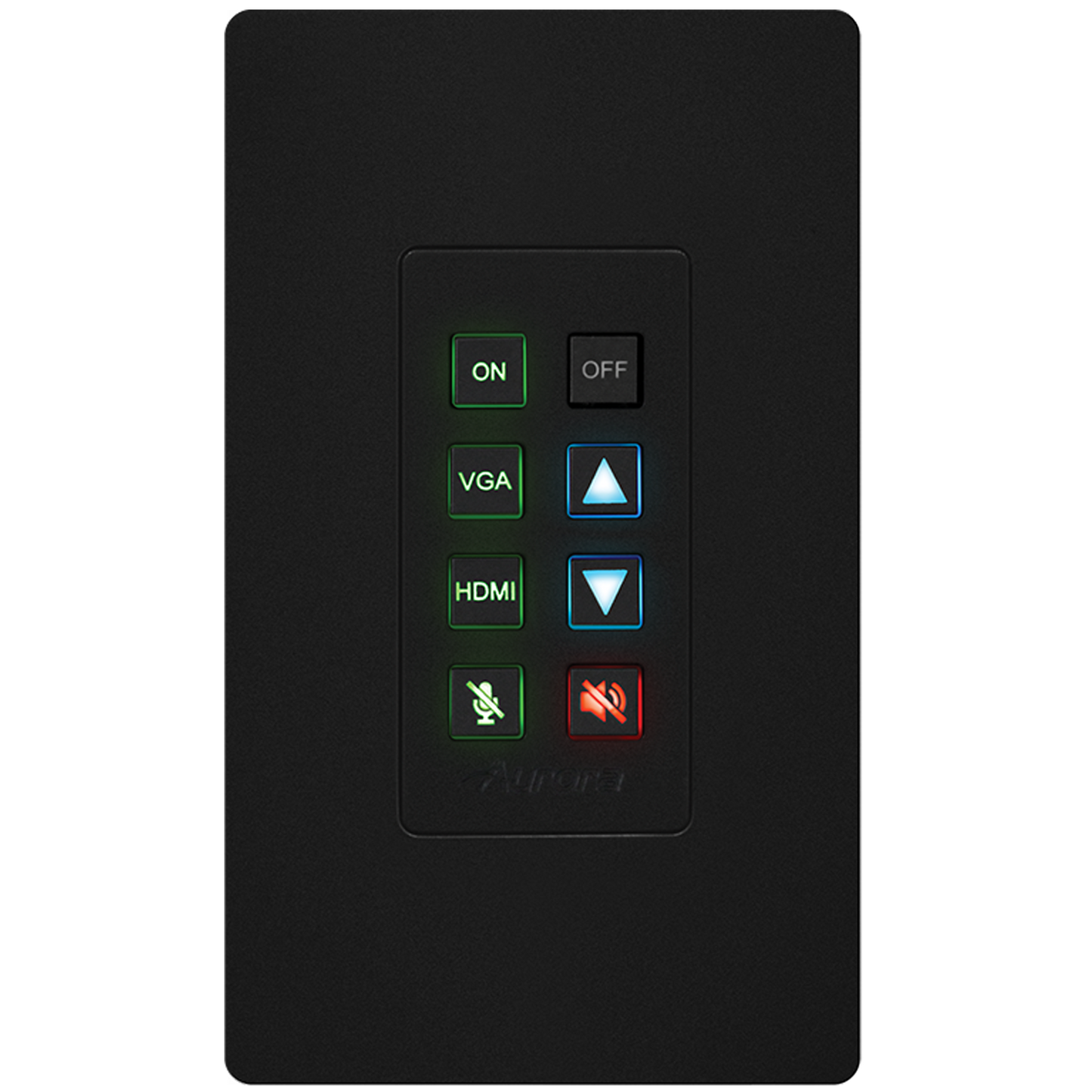 Aurora Multimedia DXB-8i-G2-B 8-Button 1-Gang Backlit Button Control Pad (Black)