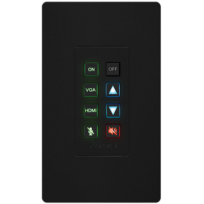 Aurora Multimedia DXB-8i-G2-B 8-Button 1-Gang Backlit Button Control Pad (Black)