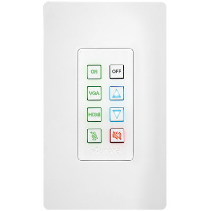 Aurora Multimedia DXB-8i-G2-W 8-Button 1-Gang Backlit Button Control Pad (White)