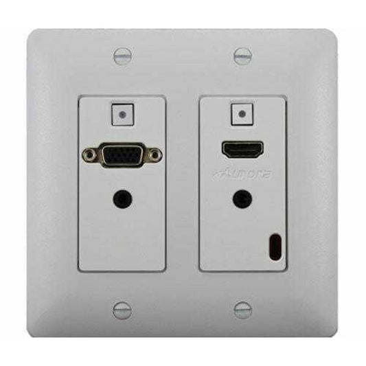 Aurora Multimedia DXW-2-B 2 Input HDBaseT Wall Plate (VGA & HDMI) (Copy)