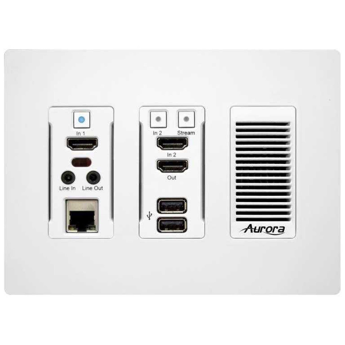 Aurora IPX-TC3A-WP3-F-Pro-W 3rd Gen 4K 10Gbps Transceiver Wall Plate