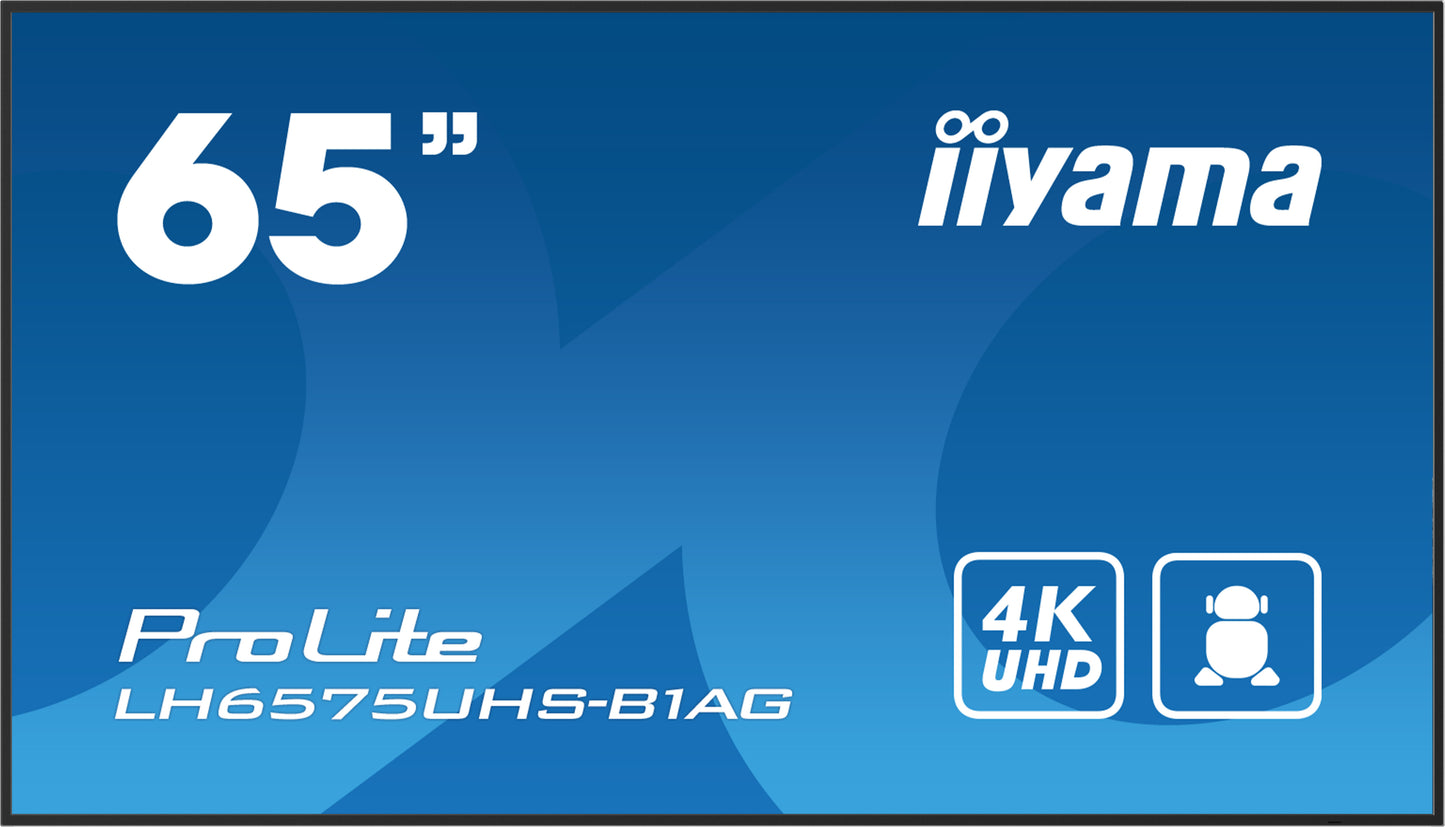 iiyama ProLite LH6575UHS-B1AG 65" IPS 4K UHD 24/7 Digital Signage Display with Android OS