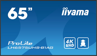 iiyama ProLite LH6575UHS-B1AG 65" IPS 4K UHD 24/7 Digital Signage Display with Android OS