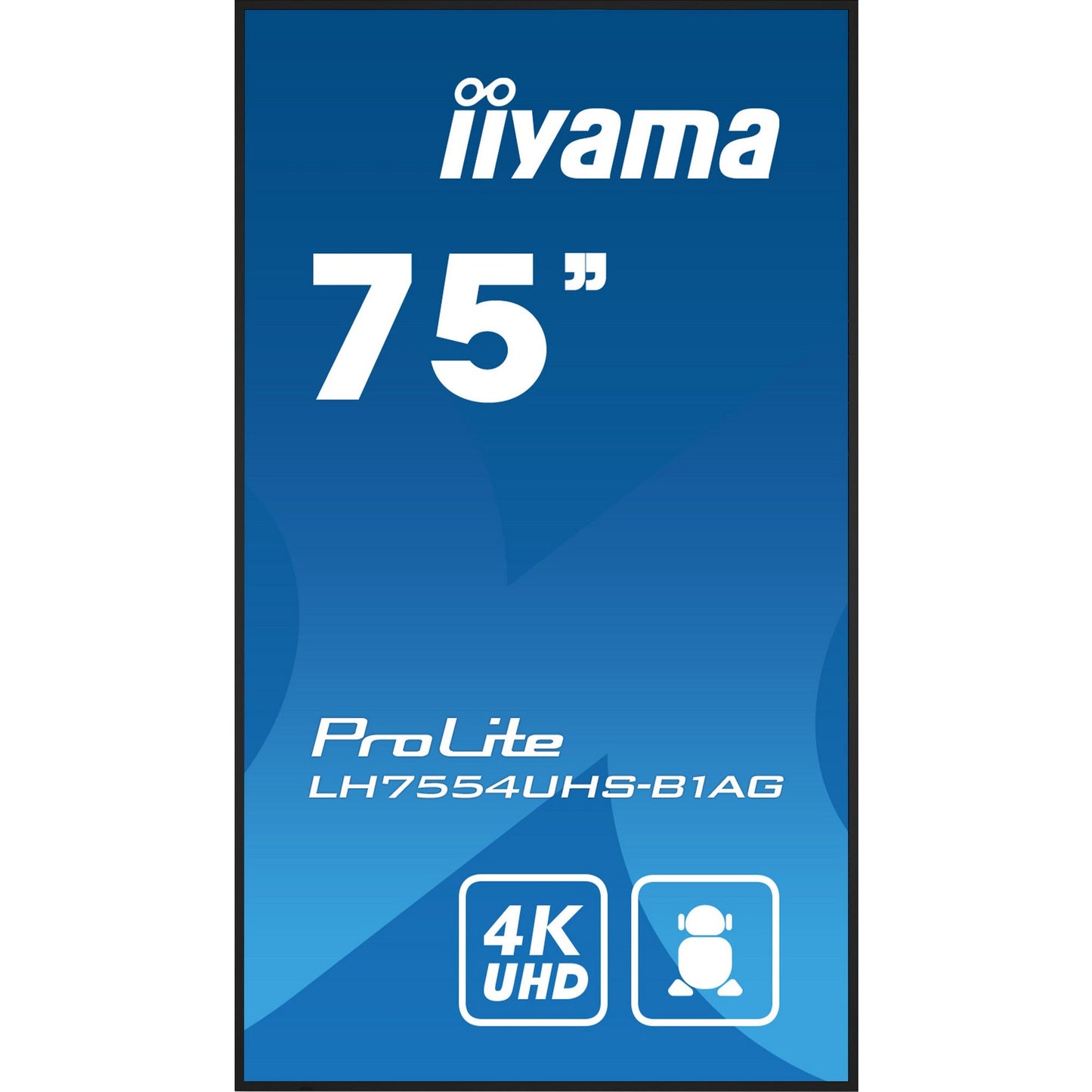 Iiyama ProLite LH7554UHS-B1AG 75" 4K UHD Digital Signage 24/7 display with Android OS, FailOver & Intel® SDM slot