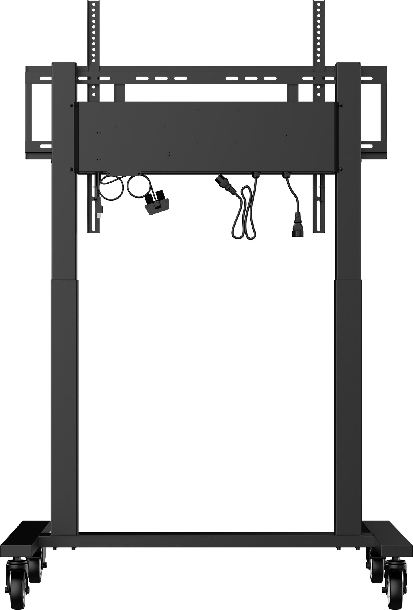 iiyama MD CAR2011-B1 Double Column Electric AV Cart with Floor Lift on Wheels