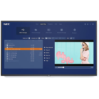 NEC MultiSync® M431-MPi4 LCD 43" Midrange Large Format Display (incl. NEC MediaPlayer)