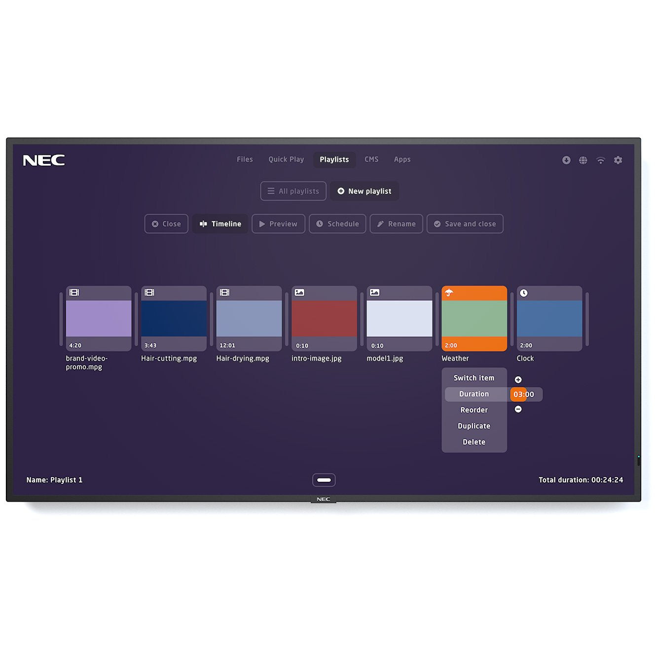 NEC MultiSync® M551-MPi4 LCD 55