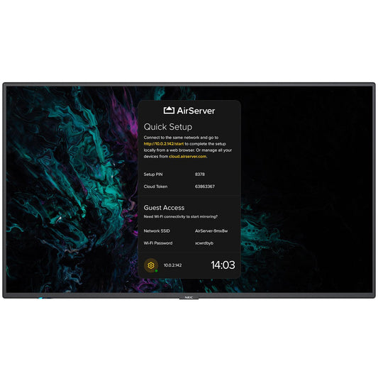 NEC MultiSync® M551 AirServer LCD 55" Midrange Large Format Display (incl. AirServer® Embedded Screen Mirroring Solution)