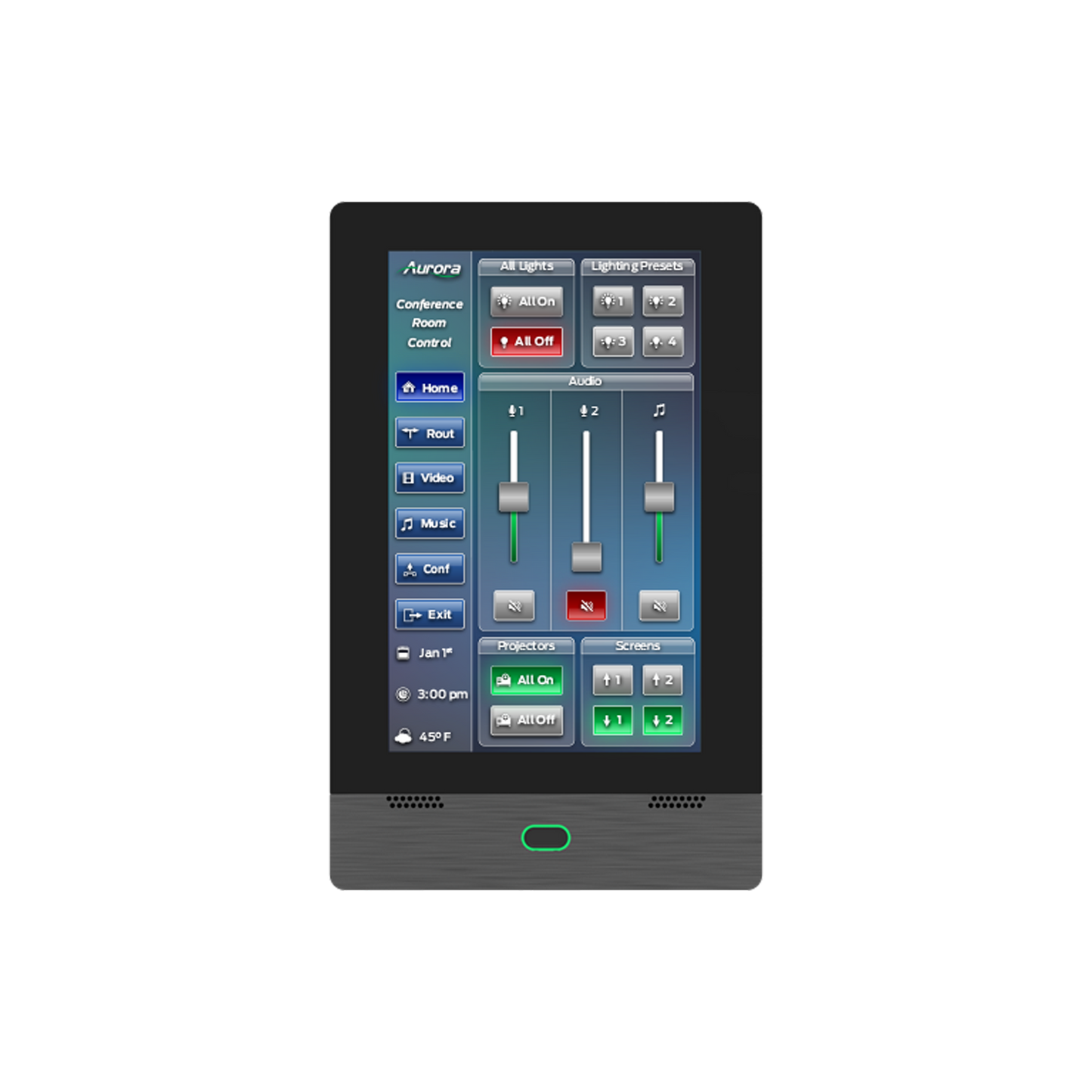 Aurora Multimedia RXT-10WM-B 10" Wall Mount ReAX Touch Panel Control System (Black)