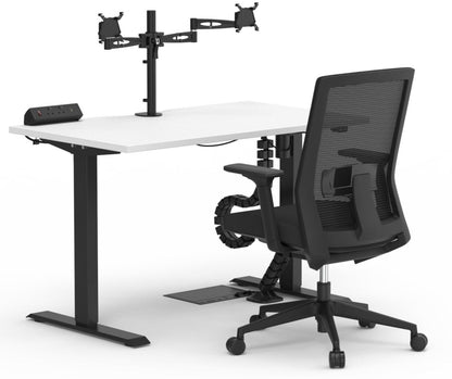 Formetiq B/SPBUNDLE3 Sit-Stand Desk, Veneto Chair & Accessories Bundle - Monitor Arm, Under Desk Power Module, Boost Power Module, Power Cable & Cable Spine