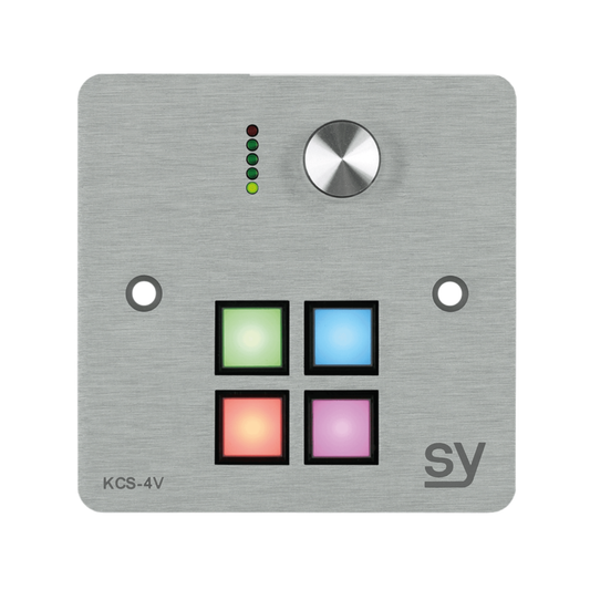SY 4 button Keypad Controller with rotary volume control. In Brushed Aluminium