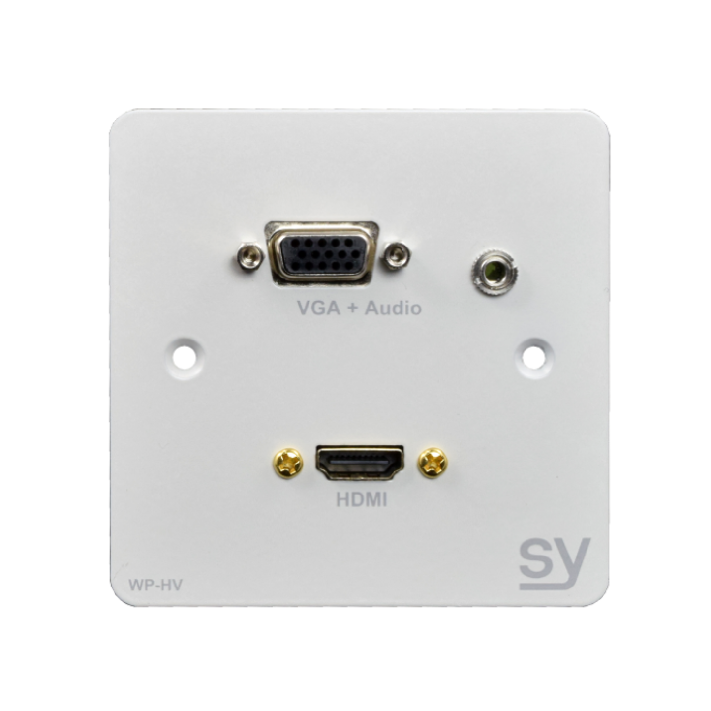 SY HDMI single gang wall input plate. UK white.