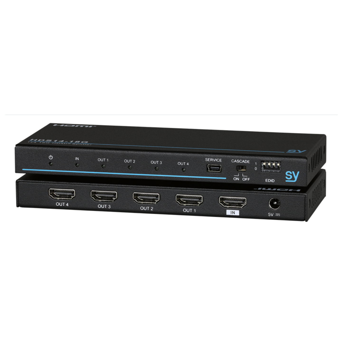 SY Slim 1:4 HDMI 2.0 18Gbps Splitter (Distribution Amplifier)