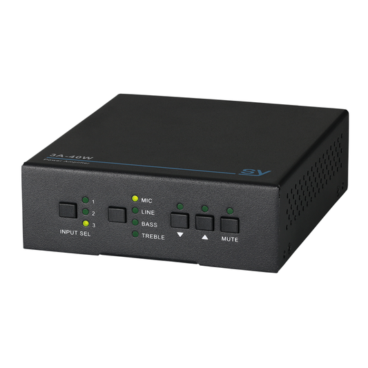 SY 3A-40W – 70/100V Line Amplifier (40W) with Mixer, IR &amp; RS232 Control