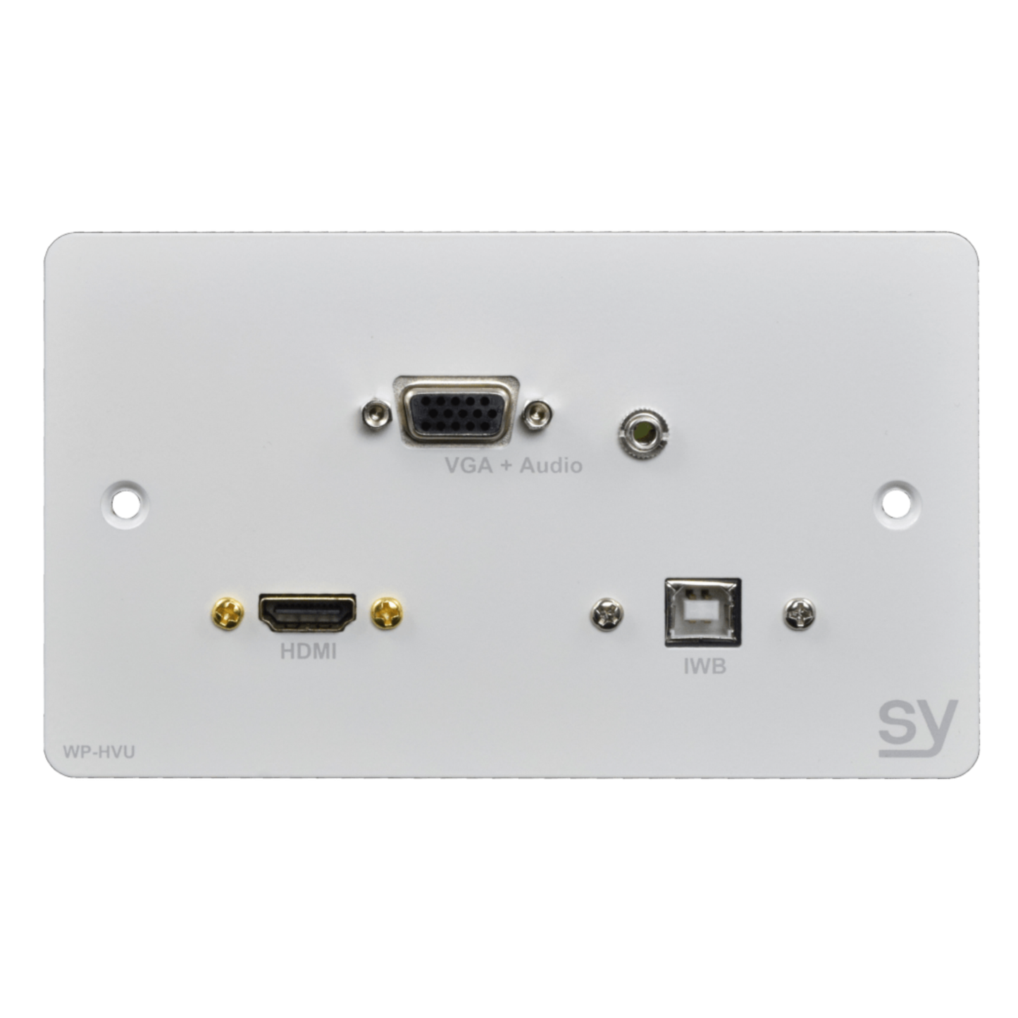 SY WP-HV-BW – HDMI + VGA + Audio Single Gang Wall Input Plate (UK White)
