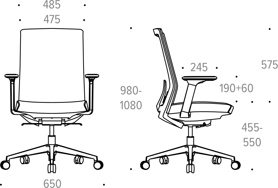 Formetiq B/TV4A/BB-G0 Veneto Task Chair with 3D Adjustable Padded Arms