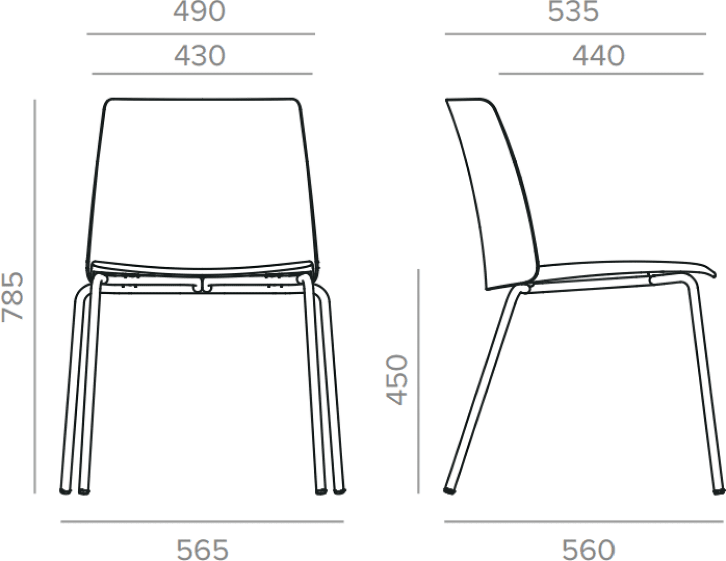 Formetiq B/SCSFP-E4E4 Seattle 4-Leg Chair