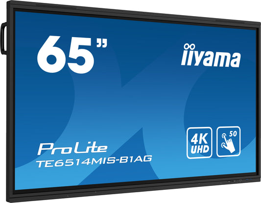 Iiyama ProLite TE6514MIS-B1AG 65" PureTouch-IR+ Touch Screen 4K 24/7 Large Format Display with Android, Wifi & USB-C