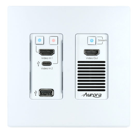 Aurora VPX-TC1-WP2-PRO 4K60 4:4:4 1Gbps AV over IP Wall Plate Transceiver