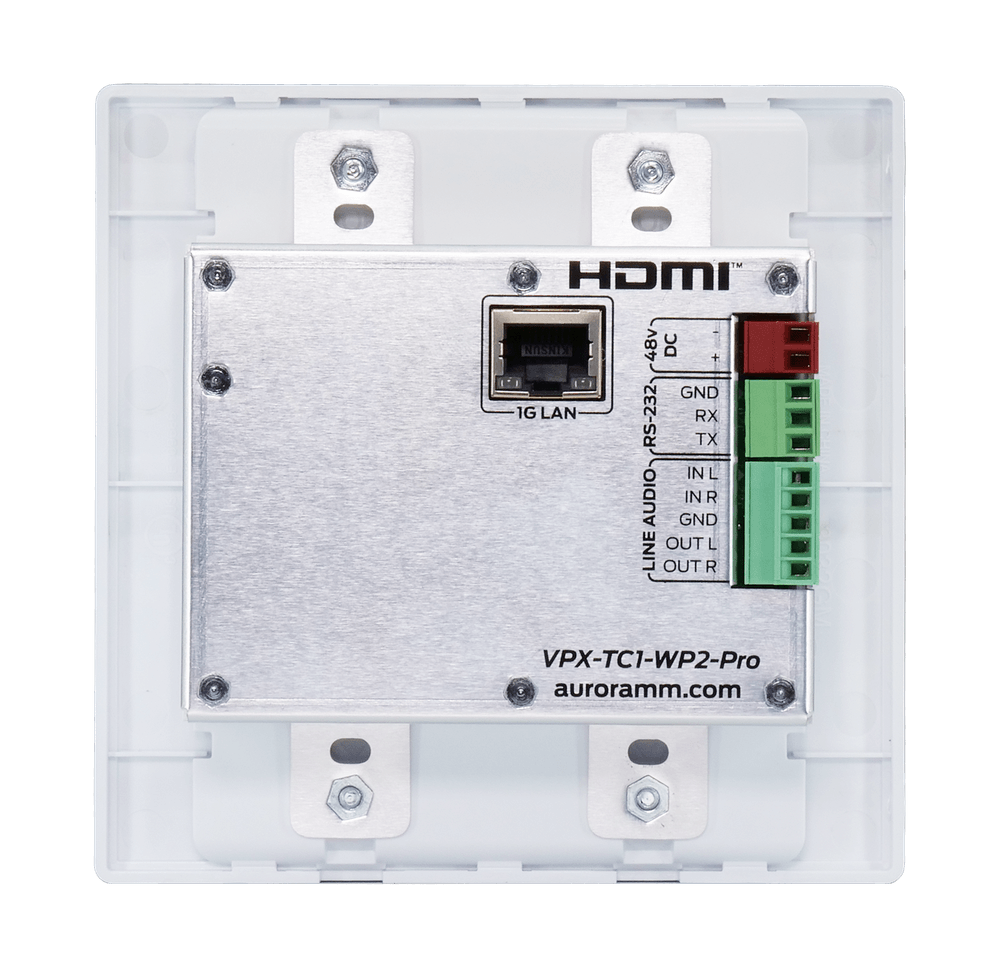 Aurora VPX-TC1-WP2-PRO 4K60 4:4:4 1Gbps AV over IP Wall Plate Transceiver