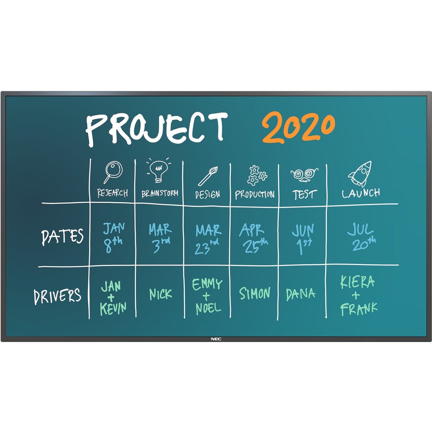 NEC MultiSync® V754Q IGB LCD 75" InGlass™Touch Display