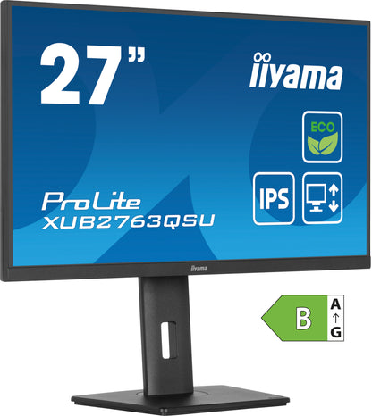 iiyama XUB2763QSU-B1 27" IPS QHD Desktop Monitor with B-Class Energy Rating