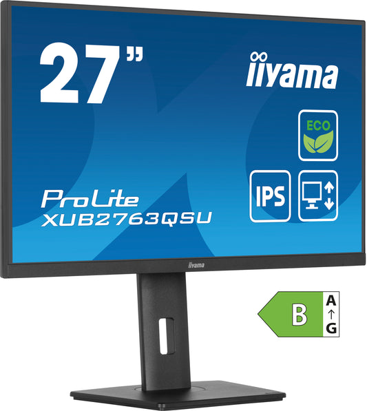 iiyama XUB2763QSU-B1 27" IPS QHD Desktop Monitor with B-Class Energy Rating