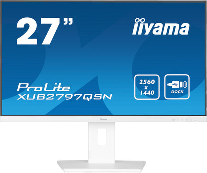 iiyama ProLite XUB2797QSN-W1 27" WQHD IPS Display with USB-C dock and RJ45 (LAN)